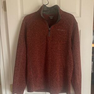 Eddie Bauer Men's Orange Zip-Up Sweater